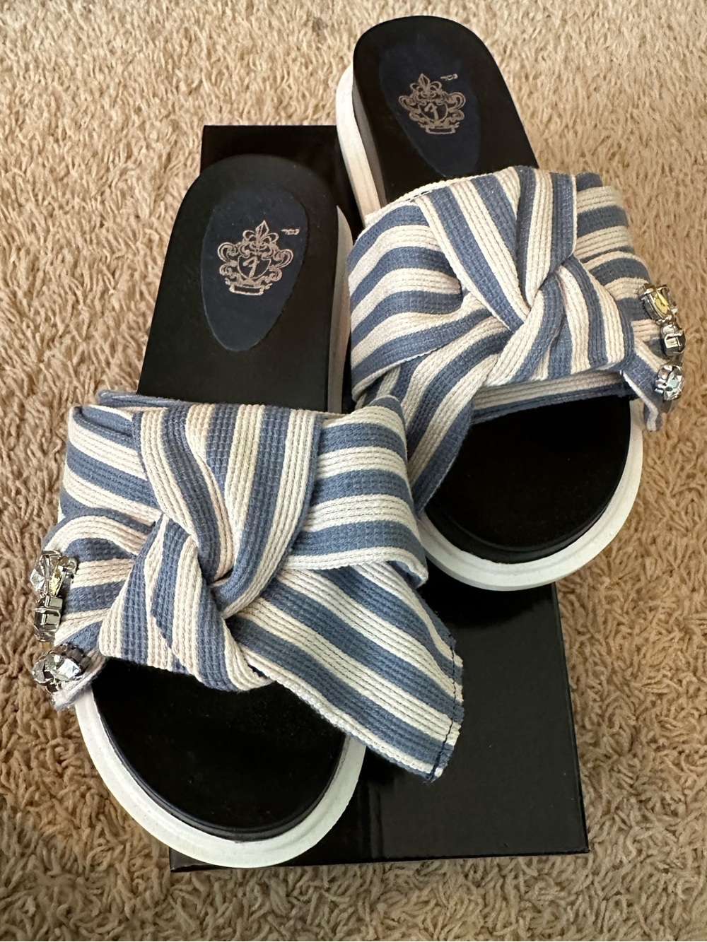 NIB FRENCH BLU GEMSTONE SANDALS